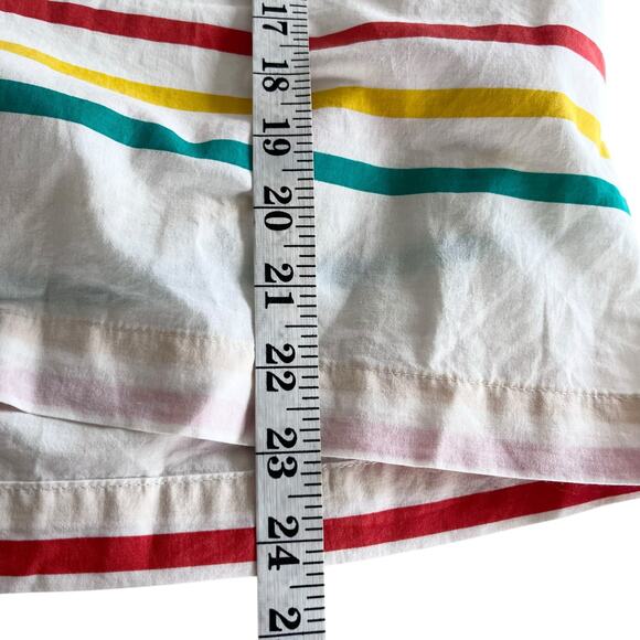 The Animals Observatory Girls Ecru Lamb Multi Striped Short Sleeve Blouse sz 12 - Picture 4 of 6